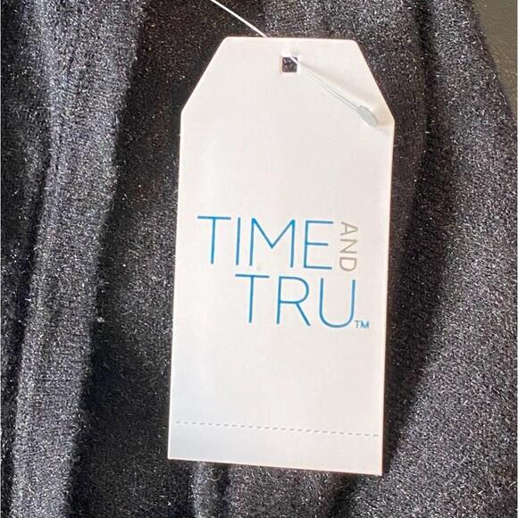 NWT Time and Tru Black Square Neck Tank Top Size M 8-10 Sparkles Sweater - Picture 11 of 13